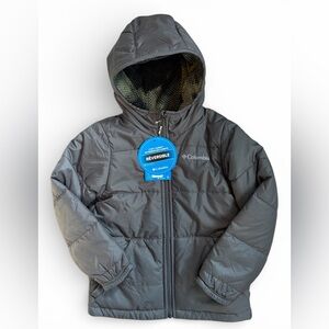 Columbia Reversible Charcoal Hooded Jacket Youth XS NWT